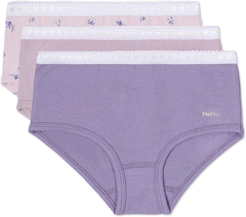MeMoi Girls' 3 Pair Pack Lovely Lavender Floral Briefs - Image 1